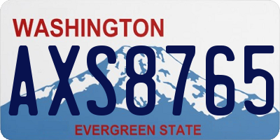 WA license plate AXS8765