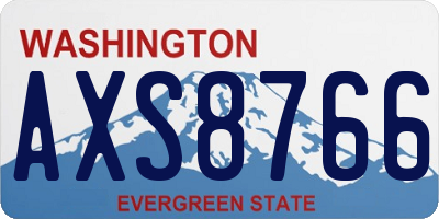 WA license plate AXS8766