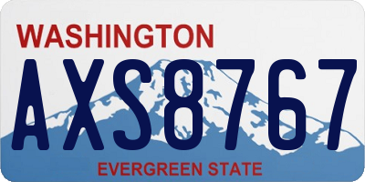WA license plate AXS8767
