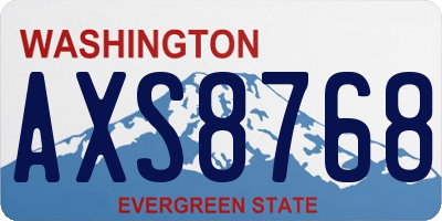 WA license plate AXS8768