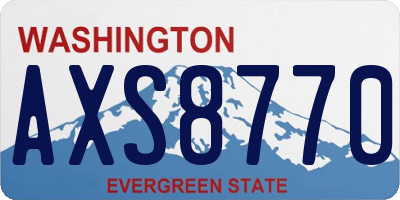 WA license plate AXS8770