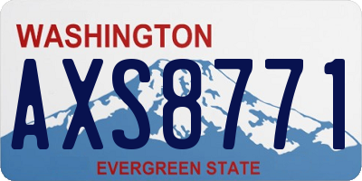WA license plate AXS8771