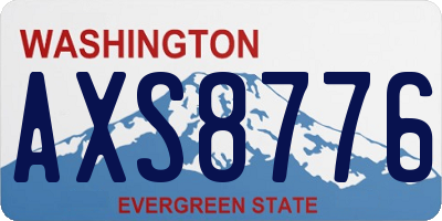 WA license plate AXS8776