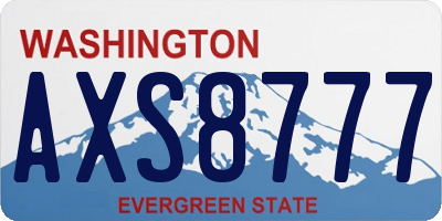 WA license plate AXS8777
