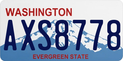 WA license plate AXS8778