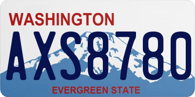 WA license plate AXS8780