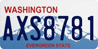 WA license plate AXS8781