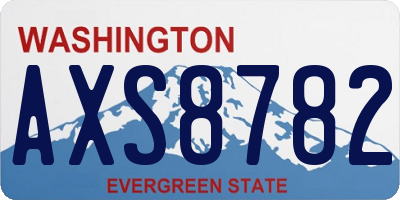WA license plate AXS8782