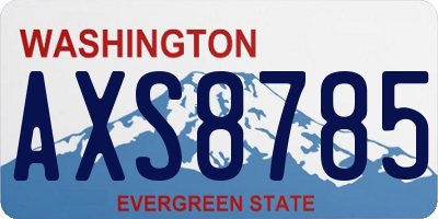 WA license plate AXS8785
