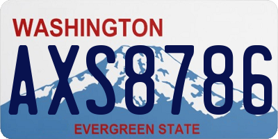 WA license plate AXS8786