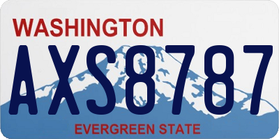 WA license plate AXS8787