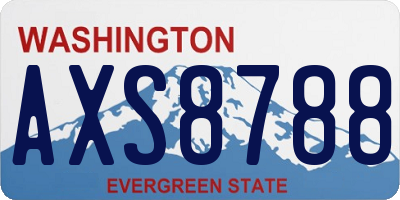 WA license plate AXS8788