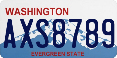 WA license plate AXS8789