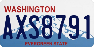 WA license plate AXS8791