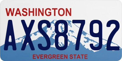 WA license plate AXS8792
