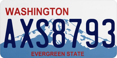 WA license plate AXS8793