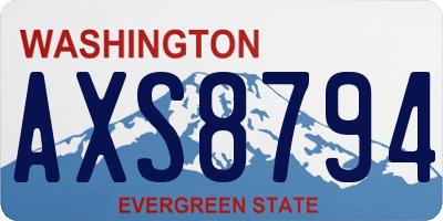 WA license plate AXS8794