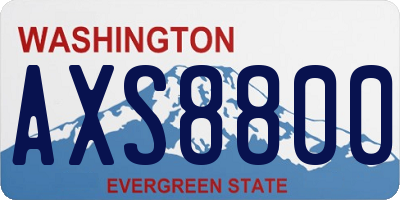 WA license plate AXS8800