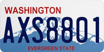 WA license plate AXS8801