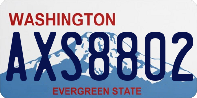 WA license plate AXS8802
