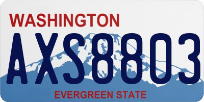 WA license plate AXS8803