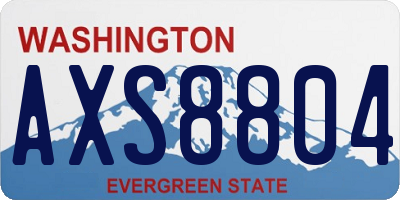 WA license plate AXS8804