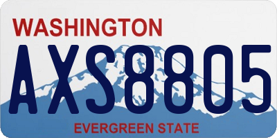 WA license plate AXS8805