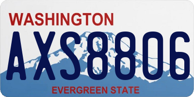 WA license plate AXS8806