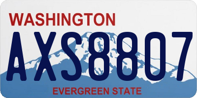 WA license plate AXS8807