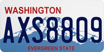 WA license plate AXS8809