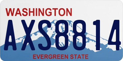 WA license plate AXS8814