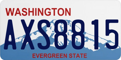 WA license plate AXS8815