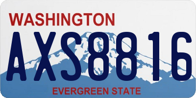 WA license plate AXS8816