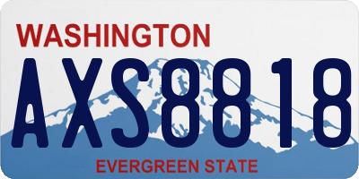 WA license plate AXS8818