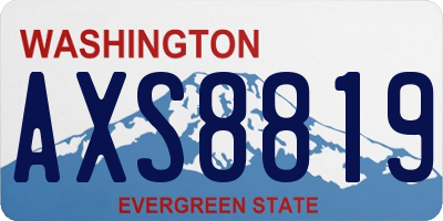 WA license plate AXS8819