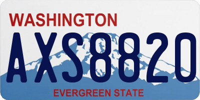 WA license plate AXS8820