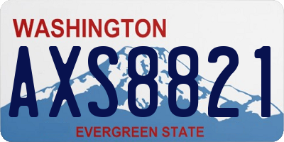 WA license plate AXS8821