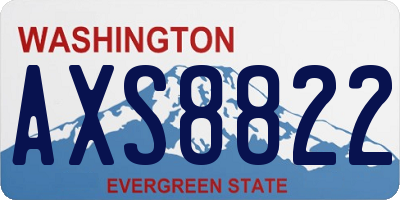 WA license plate AXS8822