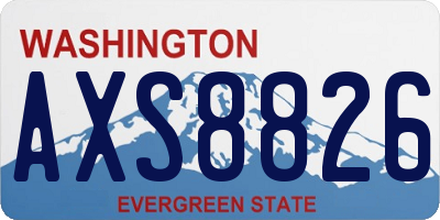 WA license plate AXS8826