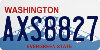 WA license plate AXS8827