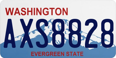 WA license plate AXS8828