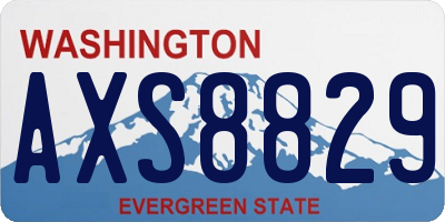 WA license plate AXS8829