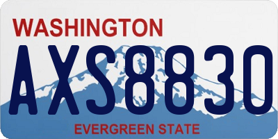 WA license plate AXS8830