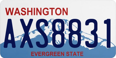 WA license plate AXS8831