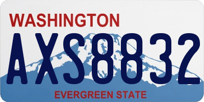 WA license plate AXS8832