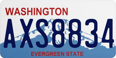 WA license plate AXS8834