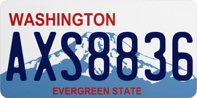 WA license plate AXS8836