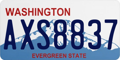 WA license plate AXS8837