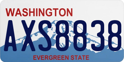 WA license plate AXS8838