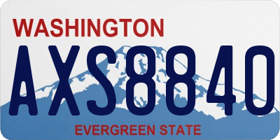 WA license plate AXS8840